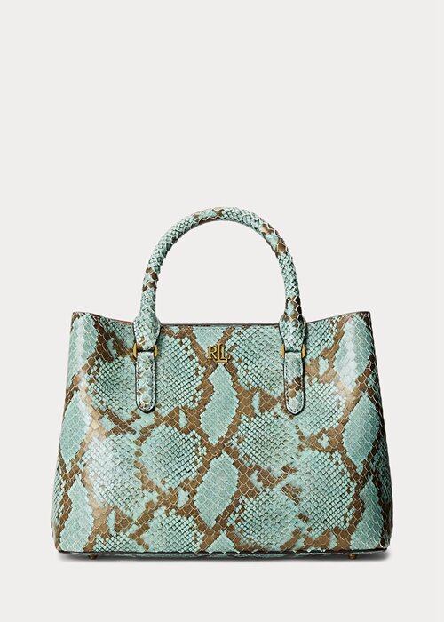 Turquoise Women’s Ralph Lauren Faux-Snakeskin Medium Marcy Satchel Bags Turquoise Women’s Ralph Lauren Faux-Snakeskin Medium Marcy Satchel Bags