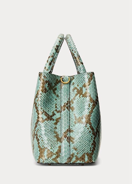Turquoise Women’s Ralph Lauren Faux-Snakeskin Medium Marcy Satchel Bags Turquoise Women’s Ralph Lauren Faux-Snakeskin Medium Marcy Satchel Bags