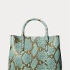 Turquoise Women’s Ralph Lauren Faux-Snakeskin Medium Marcy Satchel Bags Turquoise Women’s Ralph Lauren Faux-Snakeskin Medium Marcy Satchel Bags