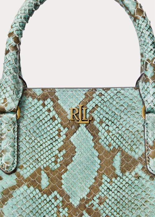 Turquoise Women’s Ralph Lauren Faux-Snakeskin Medium Marcy Satchel Bags Turquoise Women’s Ralph Lauren Faux-Snakeskin Medium Marcy Satchel Bags