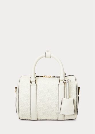 Vanilla/Buff Women’s Ralph Lauren Debossed Leather Small Kaden Satchel Bags