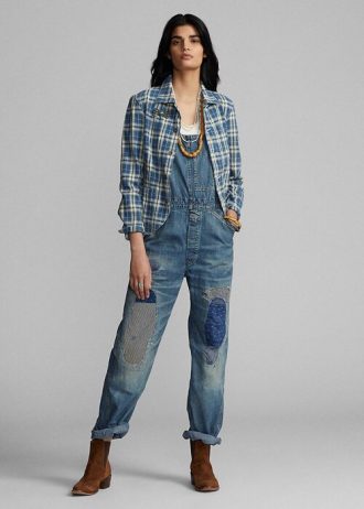 Wash Women’s Ralph Lauren Repaired Denim Overall Dress