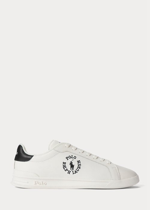 White / Black Men’s Ralph Lauren Heritage Court II Leather Sneakers White / Black Men’s Ralph Lauren Heritage Court II Leather Sneakers