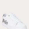 White / Black Men’s Ralph Lauren Longwood Logo Leather Sneakers White / Black Men’s Ralph Lauren Longwood Logo Leather Sneakers