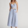 White / Blue Women’s Ralph Lauren Striped Cotton A-Line Skirts White / Blue Women’s Ralph Lauren Striped Cotton A-Line Skirts