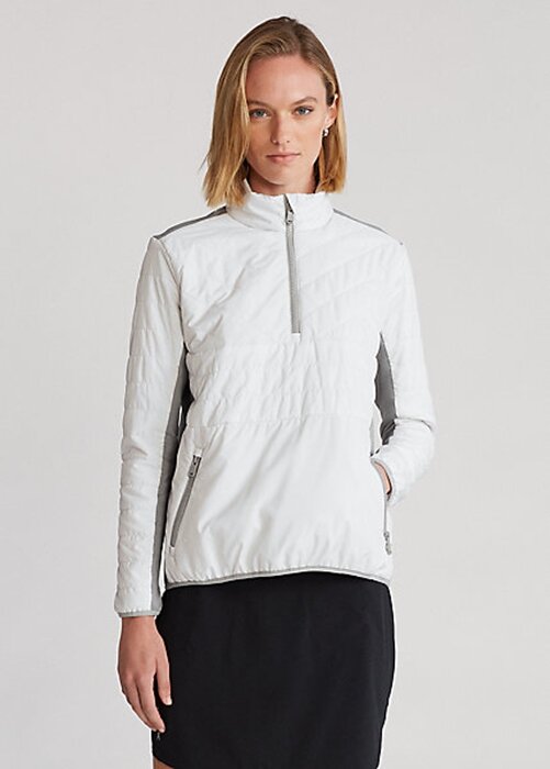 White / Grey Women’s Ralph Lauren Hybrid Quarter-Zip Sweatshirts White / Grey Women’s Ralph Lauren Hybrid Quarter-Zip Sweatshirts