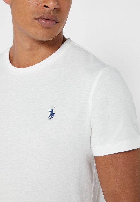 White Men’s Ralph Lauren Chest Logo Crew Neck T Shirts White Men’s Ralph Lauren Chest Logo Crew Neck T Shirts