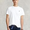 White Men’s Ralph Lauren Classic Fit Jersey Crewneck T Shirts White Men’s Ralph Lauren Classic Fit Jersey Crewneck T Shirts