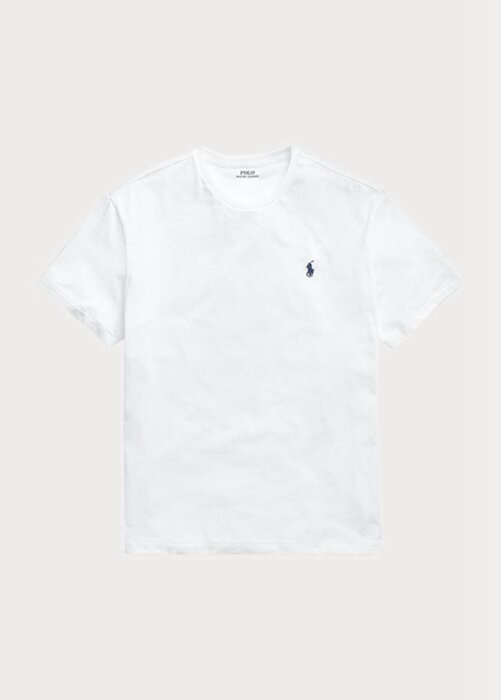 White Men’s Ralph Lauren Classic Fit Jersey Crewneck T Shirts White Men’s Ralph Lauren Classic Fit Jersey Crewneck T Shirts