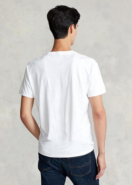 White Men’s Ralph Lauren Classic Fit Jersey Crewneck T Shirts White Men’s Ralph Lauren Classic Fit Jersey Crewneck T Shirts