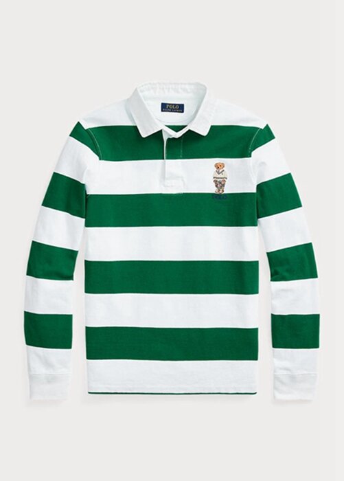 White Men’s Ralph Lauren Custom Slim Fit Bear Rugby Polo Shirts White Men’s Ralph Lauren Custom Slim Fit Bear Rugby Polo Shirts