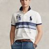 White Men’s Ralph Lauren Custom Slim Fit Big Pony Mesh Polo Shirts White Men’s Ralph Lauren Custom Slim Fit Big Pony Mesh Polo Shirts