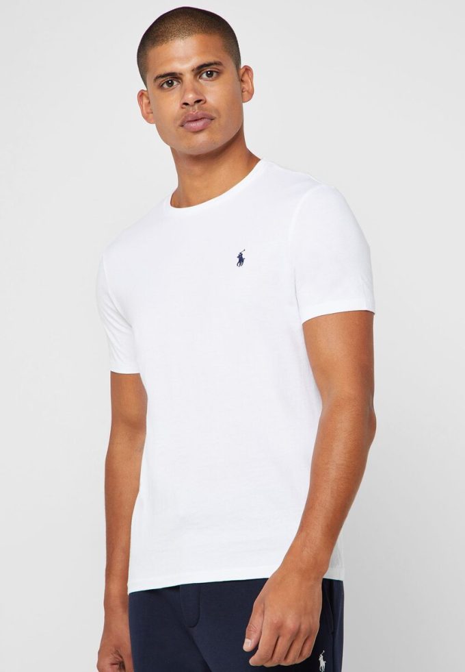 White Men’s Ralph Lauren Custom Slim Fit Cotton T Shirts White Men’s Ralph Lauren Custom Slim Fit Cotton T Shirts