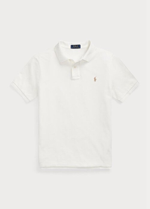 White Men’s Ralph Lauren Custom Slim Fit Mesh Polo Shirts White Men’s Ralph Lauren Custom Slim Fit Mesh Polo Shirts