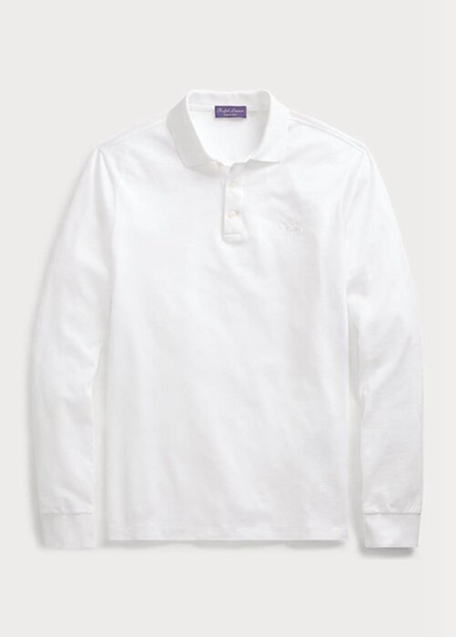 White Men’s Ralph Lauren Custom Slim Fit Pique Polo Shirts White Men’s Ralph Lauren Custom Slim Fit Pique Polo Shirts