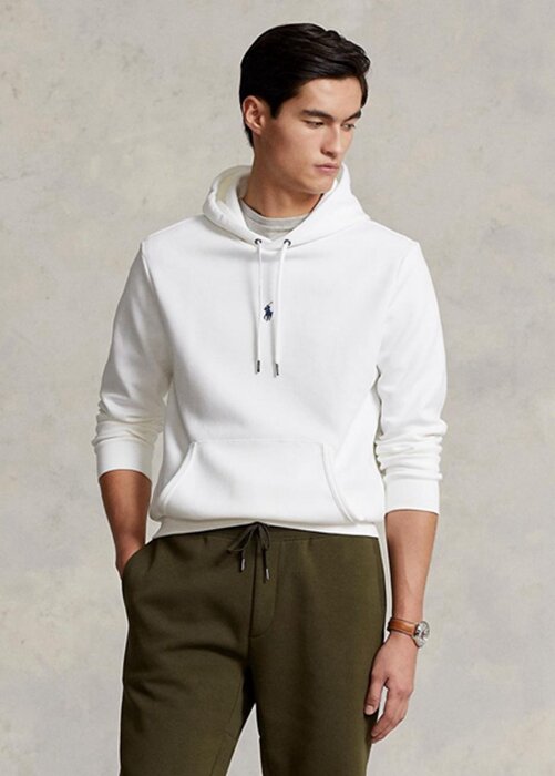 White Men’s Ralph Lauren Double-knit Hoodie White Men’s Ralph Lauren Double-knit Hoodie