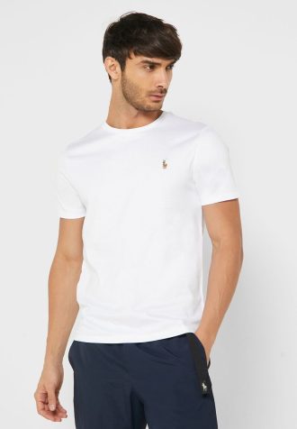 White Men’s Ralph Lauren Essential Crew Neck T Shirts White Men’s Ralph Lauren Essential Crew Neck T Shirts