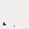 White Men’s Ralph Lauren Heritage Court II Leather Sneakers White Men’s Ralph Lauren Heritage Court II Leather Sneakers