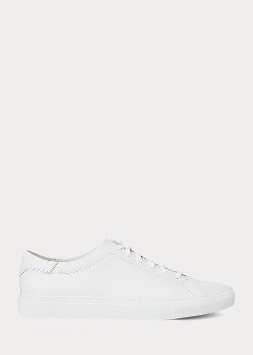 White Men’s Ralph Lauren Jermain Leather Sneakers White Men’s Ralph Lauren Jermain Leather Sneakers