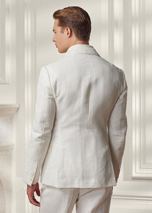 White Men’s Ralph Lauren Kent Herringbone Suit Blazers White Men’s Ralph Lauren Kent Herringbone Suit Blazers
