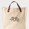White Men’s Ralph Lauren Logo Canvas Market Tote Bags White Men’s Ralph Lauren Logo Canvas Market Tote Bags