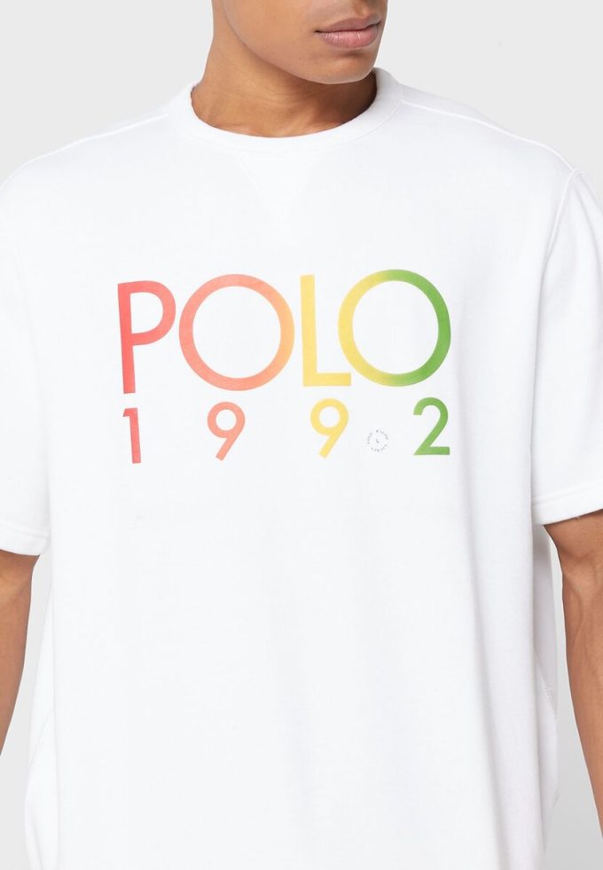 White Men’s Ralph Lauren Logo Crew Neck T Shirts