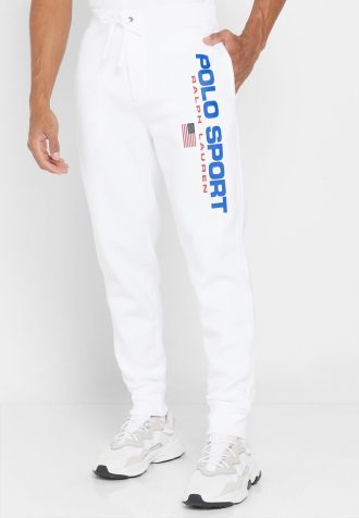 White Men’s Ralph Lauren Logo Sweatpants