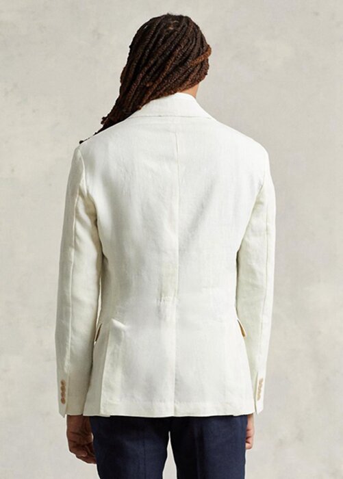 White Men’s Ralph Lauren Polo Soft Linen Suit Blazers White Men’s Ralph Lauren Polo Soft Linen Suit Blazers