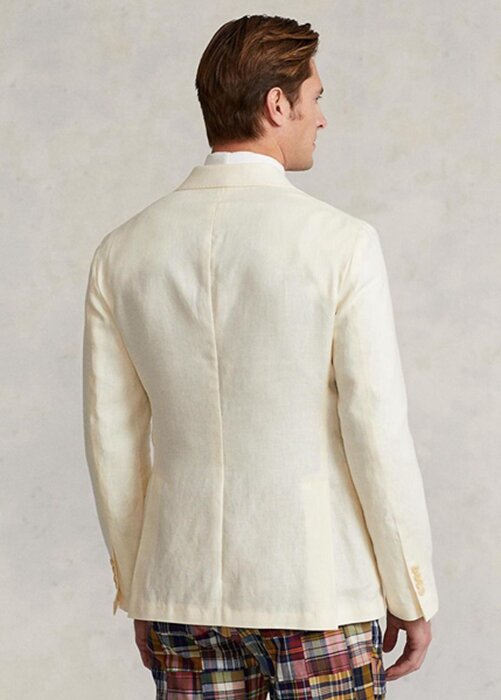 White Men’s Ralph Lauren Polo Soft Linen Suit Blazers White Men’s Ralph Lauren Polo Soft Linen Suit Blazers