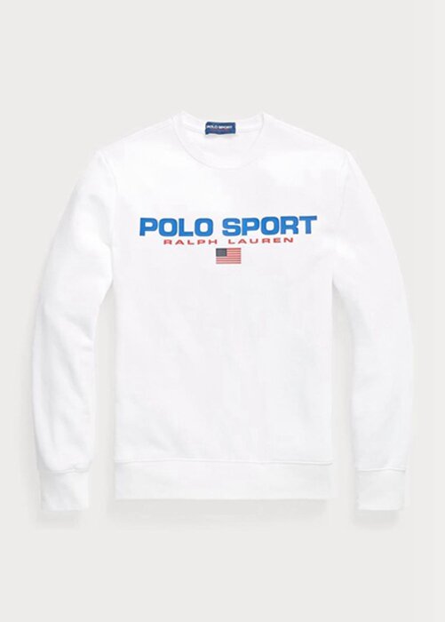 White Men’s Ralph Lauren Polo Sport Fleece Sweatshirt White Men’s Ralph Lauren Polo Sport Fleece Sweatshirt