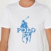 White Men’s Ralph Lauren Printed Crew Neck T Shirts
