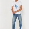 White Men’s Ralph Lauren Printed Crew Neck T Shirts