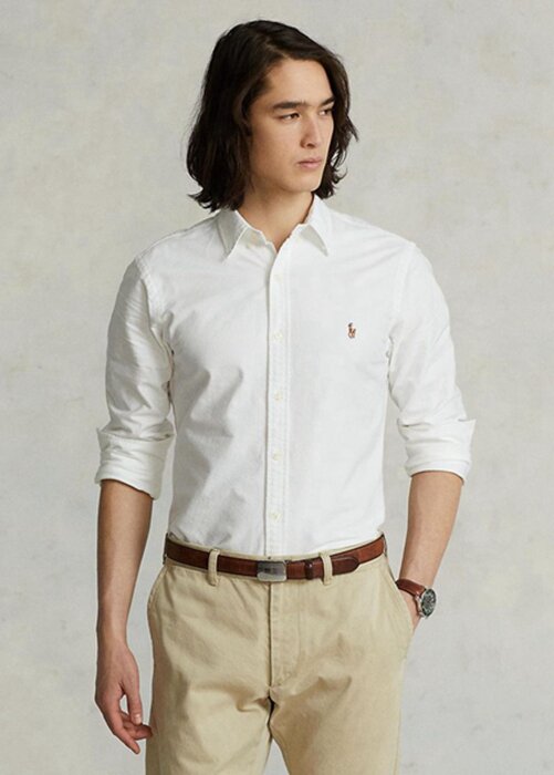 White Men’s Ralph Lauren Slim Fit Oxford Shirts White Men’s Ralph Lauren Slim Fit Oxford Shirts