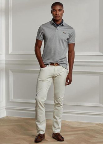 White Men’s Ralph Lauren Slim Fit Stretch  Jeans