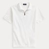 White Men’s Ralph Lauren Stretch Mesh Zip Polo Shirts White Men’s Ralph Lauren Stretch Mesh Zip Polo Shirts
