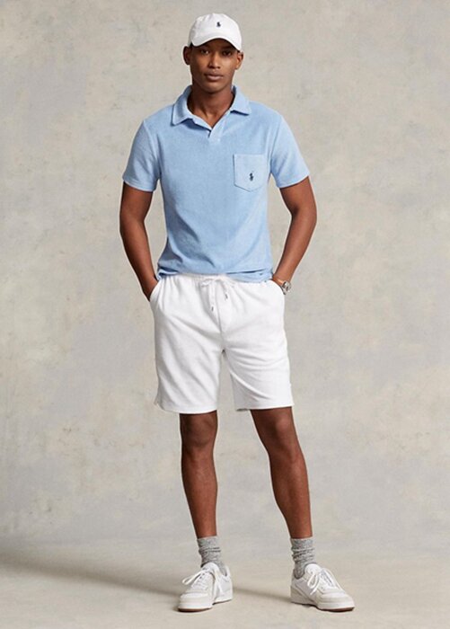 White Men’s Ralph Lauren Terry Drawstring Shorts White Men’s Ralph Lauren Terry Drawstring Shorts