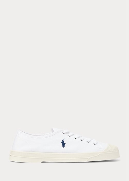 White / Navy Men’s Ralph Lauren Essence 100 Canvas Cap-Toe Sneakers White / Navy Men’s Ralph Lauren Essence 100 Canvas Cap-Toe Sneakers