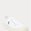 White / Navy Men’s Ralph Lauren Essence 100 Canvas Cap-Toe Sneakers White / Navy Men’s Ralph Lauren Essence 100 Canvas Cap-Toe Sneakers