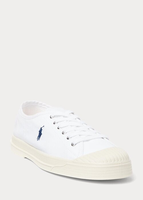 White / Navy Men’s Ralph Lauren Essence 100 Canvas Cap-Toe Sneakers White / Navy Men’s Ralph Lauren Essence 100 Canvas Cap-Toe Sneakers