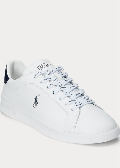 White / Navy Men’s Ralph Lauren Heritage Court II Leather Sneakers White / Navy Men’s Ralph Lauren Heritage Court II Leather Sneakers