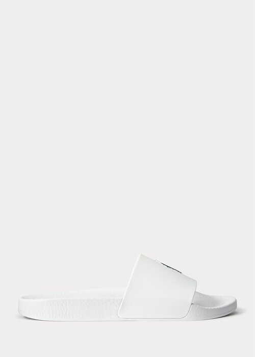 White / Navy Men’s Ralph Lauren Signature Pony Slippers White / Navy Men’s Ralph Lauren Signature Pony Slippers