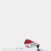 White / Red Men’s Ralph Lauren Color-Blocked Leather Moto Slippers White / Red Men’s Ralph Lauren Color-Blocked Leather Moto Slippers