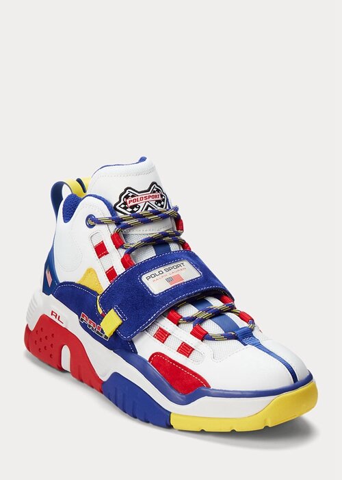 White / Royal Men’s Ralph Lauren PS100 High-Top Sneakers White / Royal Men’s Ralph Lauren PS100 High-Top Sneakers
