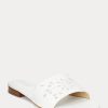 White Women’s Ralph Lauren Andee Eyelet Leather Slippers White Women’s Ralph Lauren Andee Eyelet Leather Slippers