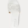 White Women’s Ralph Lauren Andee Eyelet Leather Slippers White Women’s Ralph Lauren Andee Eyelet Leather Slippers