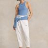 White Women’s Ralph Lauren Cotton-Blend-Fleece Carrot Sweatpants White Women’s Ralph Lauren Cotton-Blend-Fleece Carrot Sweatpants