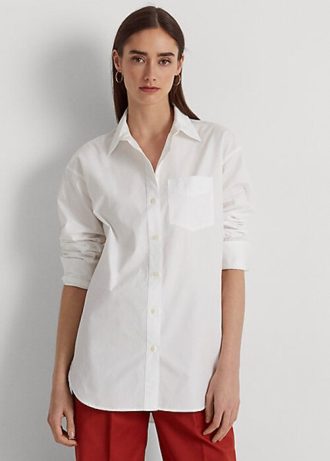 White Women’s Ralph Lauren Cotton Broadcloth Shirts