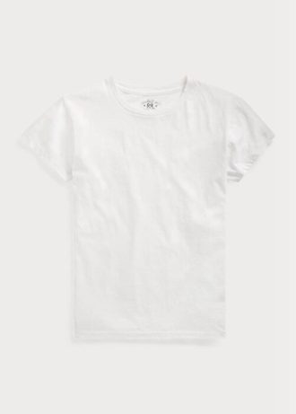 White Women’s Ralph Lauren Cotton Jersey Crewneck T Shirts White Women’s Ralph Lauren Cotton Jersey Crewneck T Shirts