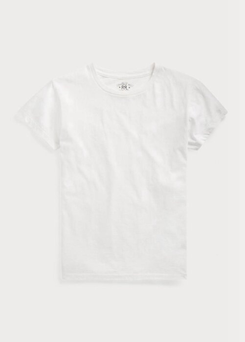 White Women’s Ralph Lauren Cotton Jersey Crewneck T Shirts White Women’s Ralph Lauren Cotton Jersey Crewneck T Shirts
