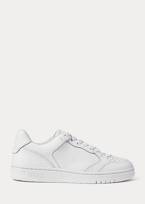 White Women’s Ralph Lauren Court Leather Sneakers White Women’s Ralph Lauren Court Leather Sneakers